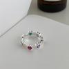 Anillos Coloridos con Forma de Corazón para Mujer, Estilo Coreano, Modernos y Elegantes, Anillos Abiertos de Nicho para el Día a Día, Anillos Únicos para el Dedo Índice, de Moda