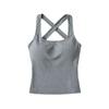 Verão Sexy Cinto Peitoral Almofada Exterior Desgaste Lindo Top Curto Costas Pure Desire Vento Cruzado Sem Costas Camisola Preta Colete Feminino Pequeno