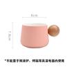 Taza de café y plato de color macaron creativo, juego personalizado para el hogar, taza de cerámica con asa de madera, taza para agua, regalo