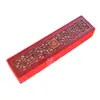 Caja de Joyería de Terciopelo Flocado, Caja de Empaque Roja de Terciopelo Cortada, Caja de Pulsera con Borla de Lino, Caja para Anillos y Pulseras