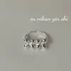 Anillo Simple de Flor de Plata de Ley S925 Diseño Versátil de Nicho Estilo Minimalista Ins Anillo Abierto Pequeño de Flor