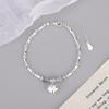 Pulsera Caraini de plata de ley s925 con forma de corazón de bambú y piedra luminosa, con cuentas, diseño de nicho de lujo ligero, estilo Ins, pulsera por lotes