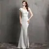 Vestido de noite de um ombro novo alta qualidade banquete socialite temperamento sereia sexy justo vestido apresentador brinde