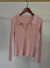 Chaqueta de Punto Cardigan Suéter para Mujer con Solapa Ajustado Raya Lateral Botonada Sexy Cuello en V Manga Larga Cuello Polo Venta al por Mayor