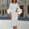 2026 Amazon comercio exterior transfronterizo estilo nuevo europeo y americano elegante y sexy body ajustado con mangas de volantes