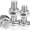 Tuerca de tornillo hexagonal exterior de acero inoxidable 304, compatible con perno hexagonal exterior, tuerca de bloqueo, almohadilla plana combinada