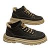 Botas Sapatos Masculinos Primavera Estilo Britânico Retrô Casual Sapatos de Couro Masculinos Couro Genuíno Impermeável Antiderrapante Cano Médio Trabalho Botas Curtas