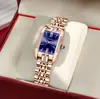 Novo Relógio Quadrado Feminino À Prova D'água Moda Relógio de Quartzo TikTok Live Explosões Transfronteiriças Pulseira de Aço Sólido Fivela Borboleta