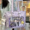 Bolsa Ita Transparente de Estilo Japonés, Nueva Tendencia, Alta Apariencia, Fresca y Dulce, para Niñas, Bolso Tote Ligero de Gran Capacidad
