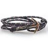 Pulsera 2015 Europea y Americana Nueva Ancla Dorada pulsera enrollada hecha a mano pulsera de cuerda trenzada multicapa ajustable