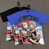 Comércio Exterior Transfronteiriço Atacado Nova Marca Tendência Estilo Americano Camiseta 280g de Manga Curta para Homens e Mulheres com Strass Estampado, Caimento Solto Manga Meia