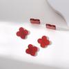 La Fábrica se Especializa en Procesamiento Ágata Roja Calcedonia Trébol de Cuatro Hojas Trébol de la Suerte Joyería Accesorios Piedra Suelta DIY Venta al por Mayor Joyería