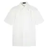 Camisa Plissada Rachada Preta Texturizada Desconstruída Única para Homens, Estilo de Verão de Alta Inteligência, Top Casual de Seda Gelada Fresco e Estiloso