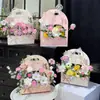 Caixa de Presente para Embalagem de Flores do Dia dos Professores, Arranjo Floral, Bolsa Tote para Arranjo Floral, Cesta de Flores de Papel para Segurar na Mão, Fornecimento Transfronteiriço, Caixa de Flores para Segurar na Mão