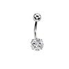 Piercing para el Ombligo de Corazón de Durazno Transfronterizo Estrella de Cinco Puntas Cuadrado Redondo Zircón Anillo para el Ombligo de Cuatro Garras Joyería Piercing de Acero Inoxidable
