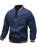 Chaqueta Casual Sencilla para Hombre Primavera y Otoño 2025, Exclusivamente para Ventas Transfronterizas, Ropa de Trabajo Deportiva de Color Sólido, Estilo de Moda Europeo y Americano para Hombre