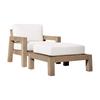 Sofá de Teak para Pátio Externo Nórdico Balcão Mobiliário de Jardim para Vila Externa Sofá Cadeira de Madeira Maciça para Lazer ao Ar Livre