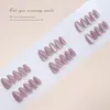 Uñas prefabricadas hechas a mano en diseño simple de ojo de gato morado taro, elegantes y versátiles, estilo europeo y americano, desmontables, 30 piezas
