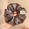 Scrunchie Xadrez Retrô Gatinho Estilo Preppy da Internet Macio Fofo Prendedor de Cabelo Corda para Cabelo Amiga do Cabelo Outono e Inverno
