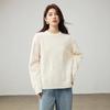 Suéter Jacquard Artístico 100% Lana para Mujer, Corte Holgado, Nuevo Tejido de Punto de Manga Larga para Mujer, Top para Principios de Otoño
