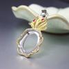 Colgante de Oro Portafoto Vacío Plata S925 Incrustado Gema Huevo de Bambú Fideos 8x 10 13x 18mm DIY con Soporte