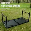 Mesa plegable grande para exteriores, mesa de camping portátil, mesa táctica de acero al carbono, mesa ligera multifuncional para camping y picnic
