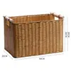 Grande cesta de armazenamento com trama semelhante ao rattan, no estilo INS da moda, perfeita para organizar armários e guarda-roupas, e para armazenamento simples na sala de estar