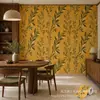 Impressão UV adesivo de parede autoadesivo Fundo amarelo mostarda ramo de oliveira Decoração de restaurante impressão personalizada atacado