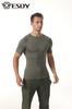 Esdy Novos Tops Táticos de Manga Curta Masculinos Ciclismo Esportes Fitness Camiseta de Gola Redonda Roupas de Treino Verão Camada de Base para Atividades ao Ar Livre
