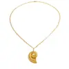 Collar Transfronterizo de Acero Inoxidable con Personalidad y Estilo, Serie Oceánica, Diseño de Estrella de Mar y Concha, Chapado en Oro de 18K, Collar que Conserva el Color para Mujer