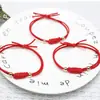 Faixa de Cabelo Elástico Vermelho de Ano Novo Simples Estilo Chinês Nó de Noz Fita de Cabelo Corda de Cabelo Pulseira de Elástico Acessório de Cabelo de Dupla Finalidade