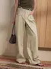 Calça Wide Leg com Estampa de Galhos de Bambu Estilo Zz, Silhueta de Três Seções, Calça Casual Leve para Mulheres 9650 Quatro Yuan