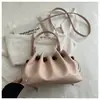 Bolsa Saco Plissada com Cordão para Mulheres 2026 Nova Moda Retrô Grande Capacidade Ombro Transversal Bolsa de Mão Versátil Bolsa para o Dia a Dia