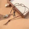 Collar Estilo Bohemio con Concha Marina, Estrella de Mar y Caracola, Pieza Larga con Mezcla de Estilos, Accesorio de Moda y Versátil