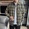 Camiseta térmica casual de moda para hombre, invierno, forrada de polar, gruesa, camisa de manga larga para hombre, top holgado urbano de negocios