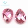 Venta al por mayor de fábrica 5A circonita rosa en forma de pera cara de tortuga doble piedra desnuda en forma de gota cara de celosía de doble capa color piedra blanca CZ