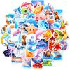 50 pegatinas de animales marinos de dibujos animados TEMU transfronterizas nuevas lindas tiburón dibujos animados marino 3D pegatinas de animales