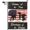 Nova Bandeira de Jardim Temu para o Dia da Independência Americana Bandeira de Pendurar Dupla Face em Linho Decoração de Pátio Bandeira de Cena para Festa de Feriado