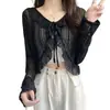 Procesamiento PersonalizadoYanzhiban Cardigan de Punto de Encaje con Lazos Top Chal Ropa para Mujer Fuente OEM/ODM