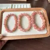Pulseira de Contas de Jada de Seda Ouro Rosa Círculo Único Flores de Pessegueiro Enchimento Estilo Feminino Joias Design Simples Fornecimento Vivo