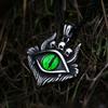 Colgante de calavera de ojo de diablo de acero inoxidable con diseño de guerrero de acero, joyería europea y americana al por mayor, colgante de acero de titanio para hombre