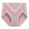 Pantaleta de Mujer Jacquard de Algodón Puro de Cintura Alta con Refuerzo Antibacteriano, Levanta Glúteos, Transpirable, Color Sólido, para Madres de Tallas Grandes, Braguita Triángulo de Control de Abdomen para Mujer