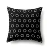 Funda de Almohada de Poliéster Decoración de Coche Impresión para el Hogar Geométrico Blanco y Negro Cojín de Coche Funda de Cojín de Mesita de Noche QTA34
