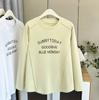 Nuevo Otoño Temprano 100 kg Básico Corte Tridimensional Estampado Letra Manga Larga Camiseta para Mujeres de Tallas Grandes, Talla Grande Ropa Interior 8119