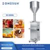 Máquina de Enchimento Pneumática Total para Pasta Zonesun, Pasta de Arroz, Molho, Mel, Creme, Cabeça Única Vertical para Lata de Pasta
