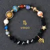Venta Caliente de AliExpress Pulsera de Ocho Planetas Doce Constelaciones Pulsera de Piedra Mate con Cuentas Pulsera de Planeta 12 Constelaciones