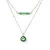 Joyería de tiro callejero europeo y americano Nueva cadena de clavícula de alta calidad colgante de cristal verde traje de collar para mujer comercio exterior