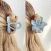 Nuevo Clip de Tiburón para el Cabello con Flor de Huevo Azul y Blanco de Corea del Sur Pinza Elegante con Lazo para el Cabello Adorno para la Cabeza Pasador para el Cabello para Mujeres