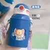 Taza de Agua Térmica Infantil con Popote para Niña Estudiante Linda Bebé Portátil de Gran Capacidad Taza Tetera de Verano