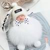 Nuevo Estilo Llavero de Piel de Zorro Real Colgante para Bolso Muñeco de Peluche para Coche Regalo Lindo Juguete de Bola de Pelo Muñeco Decoración